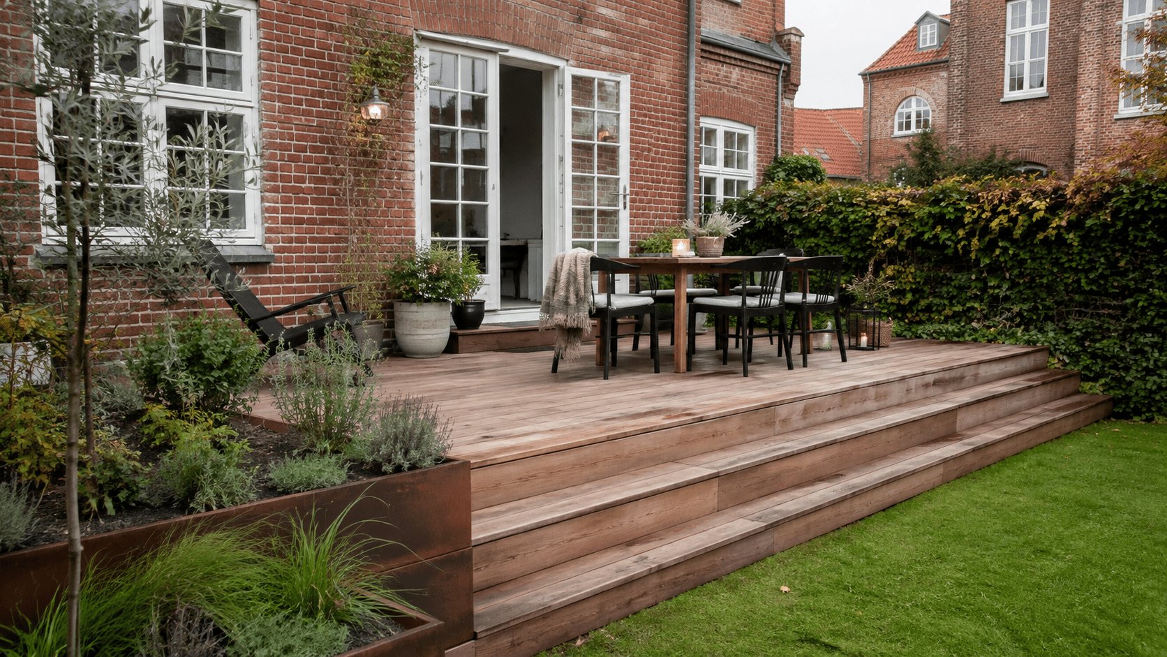 Komposit terrasse anlagt af Natureline